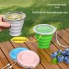 Tragbarer faltbarer Reisebecher aus lebensmittelechtem Silikon 170-320ml