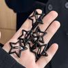 10pcs Girls Black and Grey Star Bobby Pin Hairpin Cool Charm Metal BB Hair Clips For Woman Pentagram Harajuku Headwear Accessories
