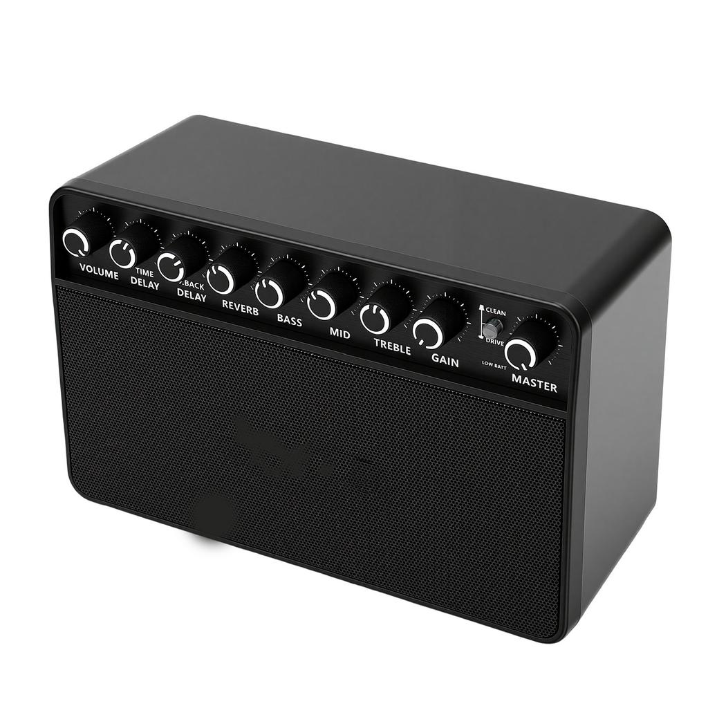 Mini-Gitarrenverstärker Kabellos Bluetooth Tragbar Kopfhöreranschluss AUX-Eingang Wiederaufladbar Gitarren-Übungsverstärker