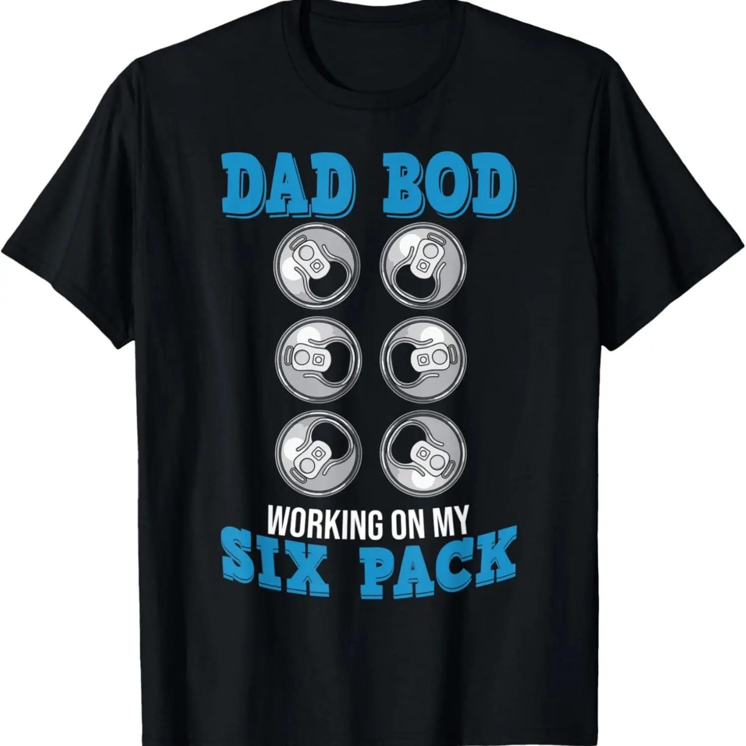 Mens Dad Bod Working On My Six Pack Beer Dad Tee For Fathers Day T-Shirt S