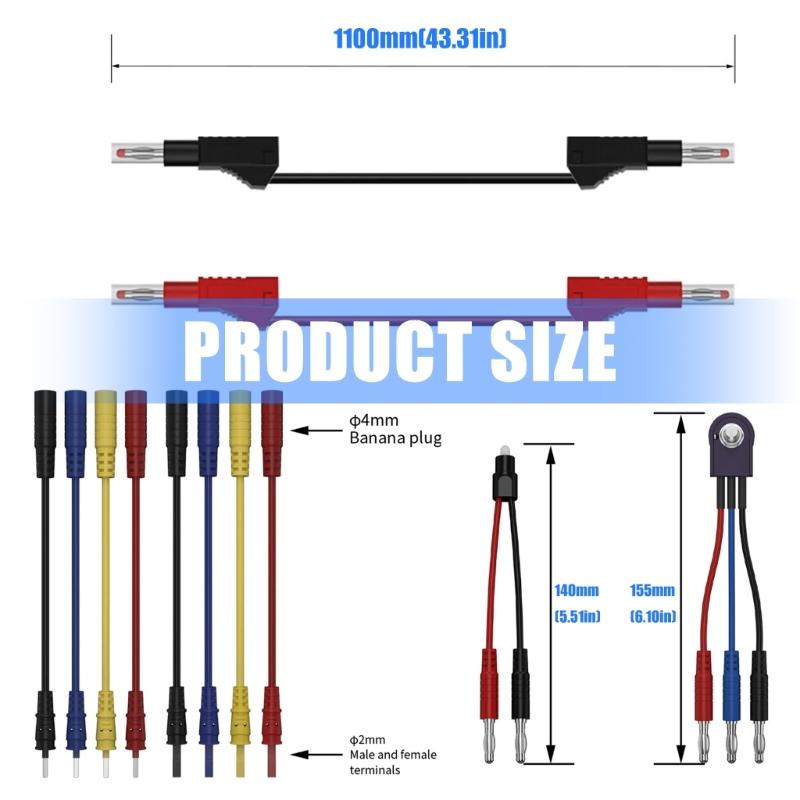 25-teiliges Set zum Prüfen elektrischer Anschlüsse, Multimeter-Messleitungen mit Prüfspitzen, Kfz-Schaltungsprüfleitungen
