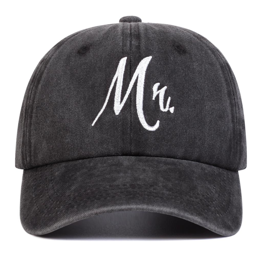Unisex MR Letter Embroidery Wash Baseball Caps Spring and Autumn Outdoor Adjustable Casual Hats Sunscreen Hat