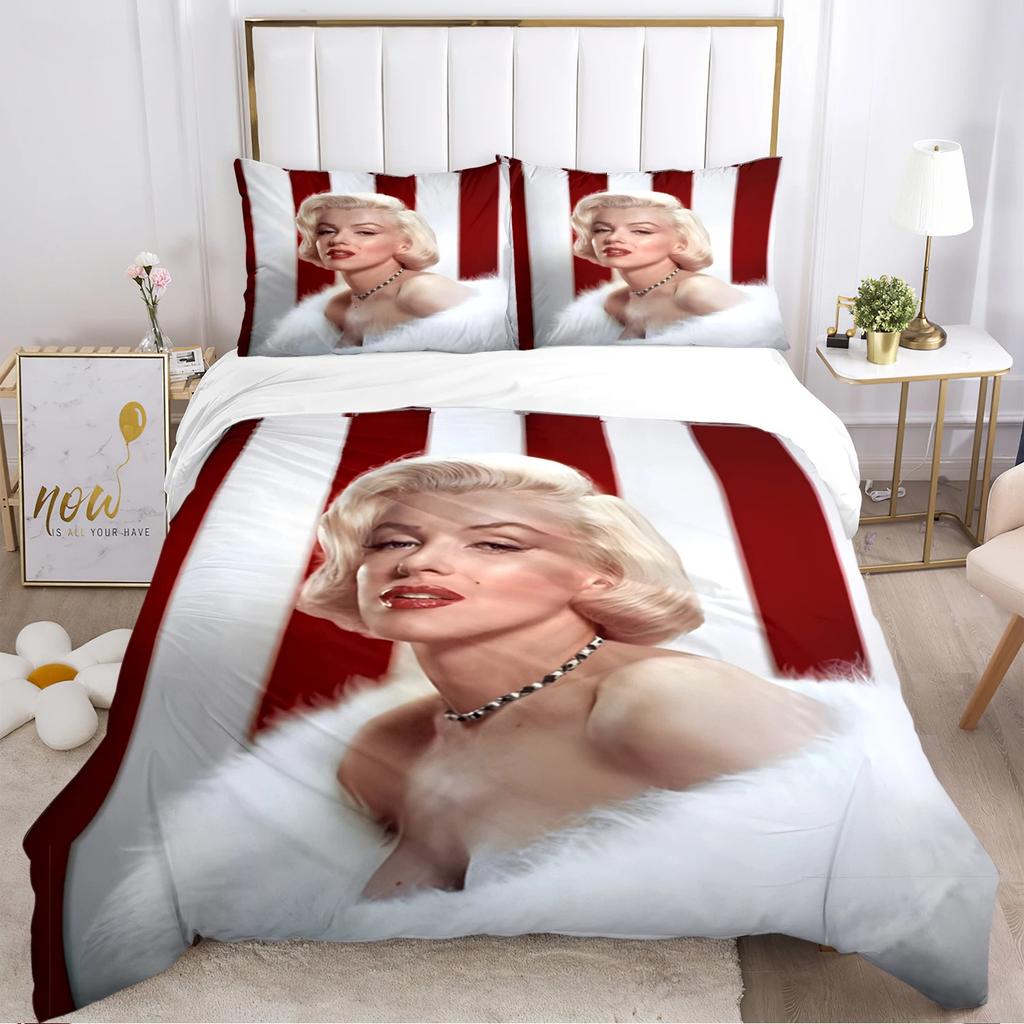 Marilyn Monroe Duvet Cover Soft Bedding Set with Pillowcases for Teens Single Double Queen King Size