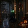 Ghost Wall Hanging Halloween Decoration for Outdoor, Large Light Up Standing Ghost, Festive Decorations Adjustable Spooky Black Decor Porch, Yard Lawn