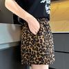 Dámské letní leopardí sportovní běžecké šortky s vysokým pasem a širokými nohavicemi