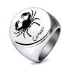 Stainless Steel Personalized Crab Ring with Smooth Surface, 22MM Diameter, Laser Engraved Logo Available.