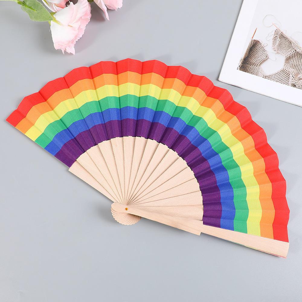 Leque dobrável de 7 polegadas de cor sólida - Acessório de performance de dança e para refrescar