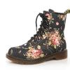 Stivali Martin Floreali con Tacco Basso da Donna Taglie Forti Botas Feminina