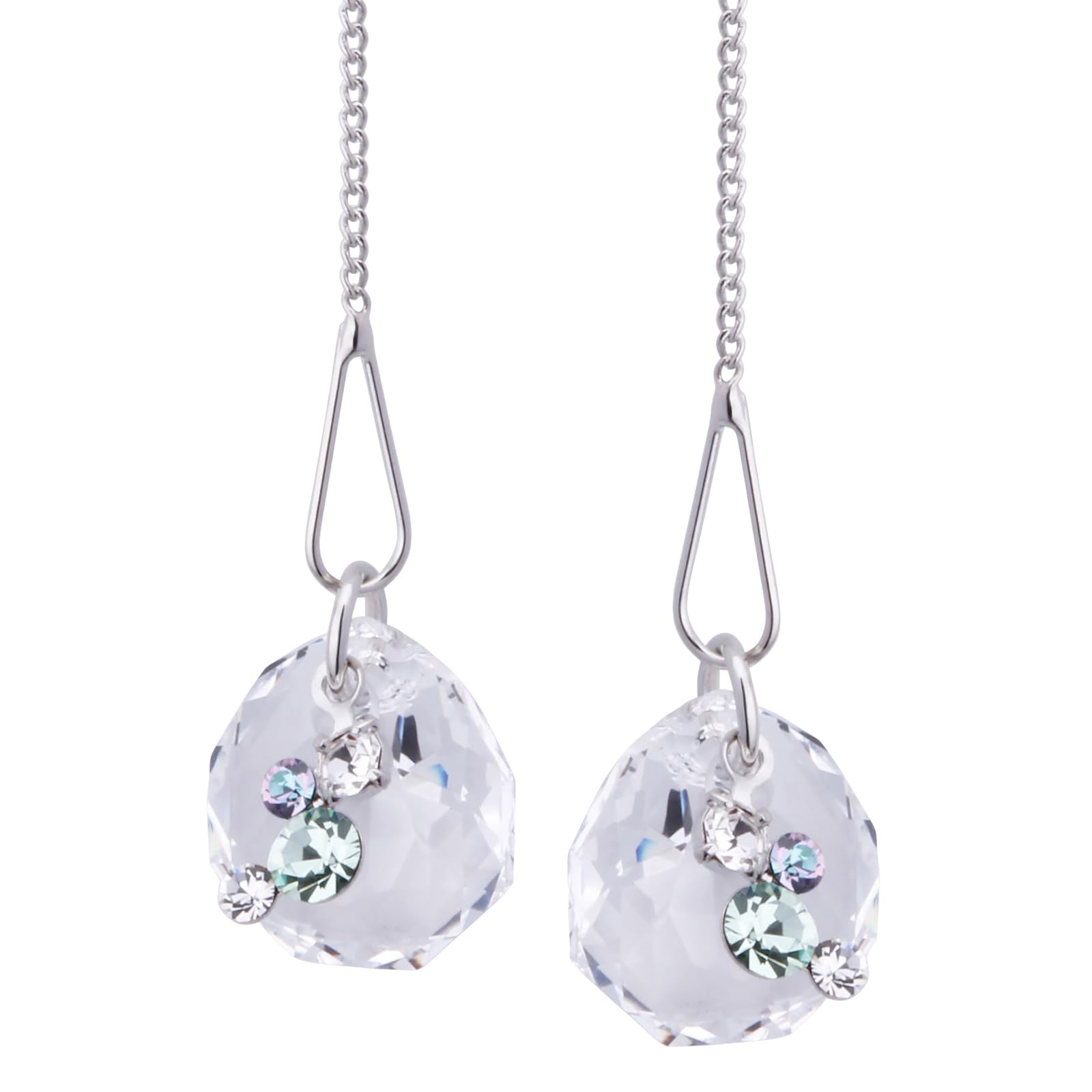 

LOKUMI Made in Preciosa Large Nickel Earrings, Japan, Crystal, Hypoallergenic, Bijou, American, Long, Swing, Women s, Simple, Popular, Swinging,