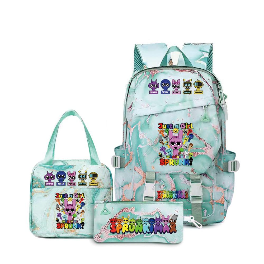 Sprunki Music Rhythm Box School Bag Game Backpack Junior High School Student Leisure Bag Travel Bag D