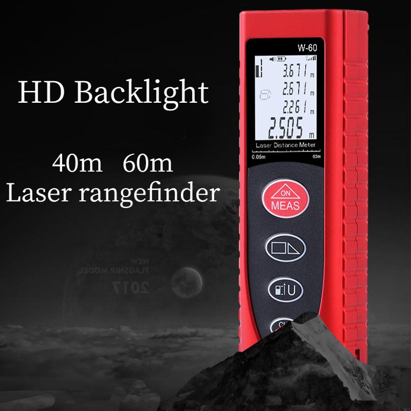 40/60m Laser Distance Meter Electronic Rangefinder Laser Digital Tape Angle Laser Range Finder Measuring Construction Tool