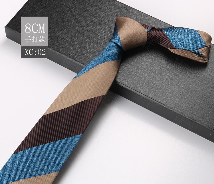 Male Groom Wedding Dress Business Suit Wedding Stripe Cashew Flower Ceremony Tie 8Cm Hand-Made