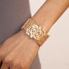 Flower Zinc Zinc Alloy Metal Wide Bangle Hollow Exaggerated Bracelet Creative Metal Cuff Bangles  Lady