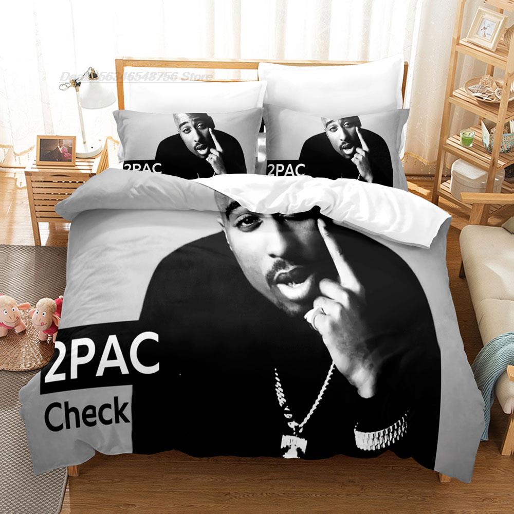 2 Pac Bedding Set Single Twin Full Queen King Size Bed Set Aldult Kid Bedroom Duvetcover Sets Tupac Amaru Shakur Bed Sheet Set
