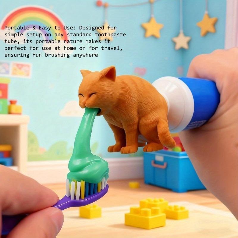 1Pc Funny Cat Butt Shape Toothpaste Squeezer, Orange Cat Tail Design