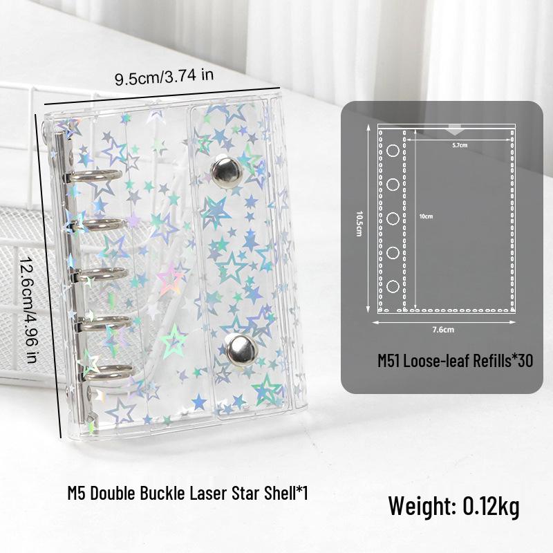 M5 Portable A6/A7 Binder Album with Transparent PVC Cover for Idol Photocard Storage
