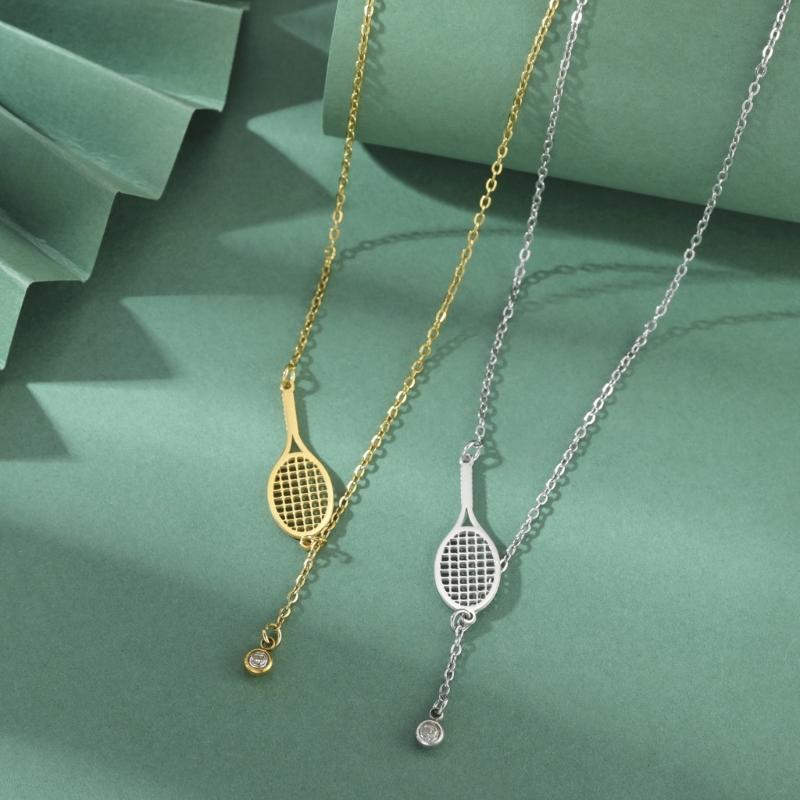 Fashionable Tennis Racket Pendant Necklace Portable And Sturdy For Everyday Wear