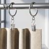 Anti Rust Metal Curtain Hardware 10Pcs C Shaped Rings, Heavy Duty Bypass Rings for 1.25 Inch Rods Passing Drapery with Eyelets French Return