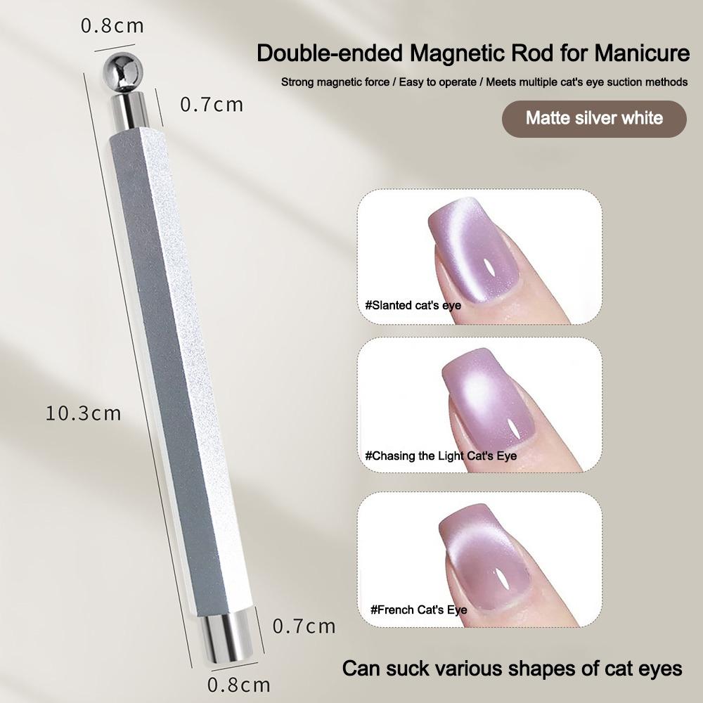 Double-head Magnet Pen With Nail Magnetic Stick Magnetic Ball Cat Eye Gel Pen Aluminum Alloy Handle Multi-function