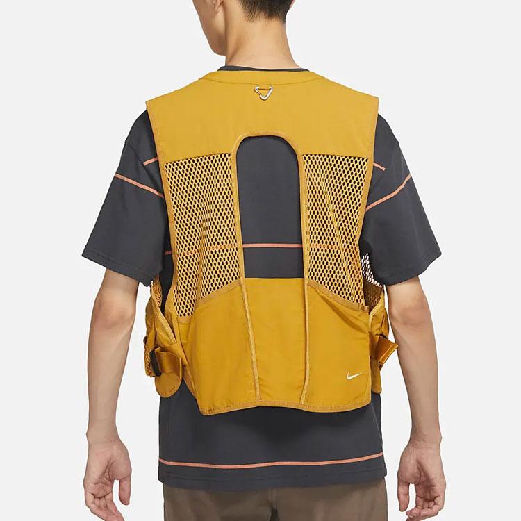 Nike Solid Color Multi-Pocket Logo Vest Unisex Outerwear Yellow DN3920-727