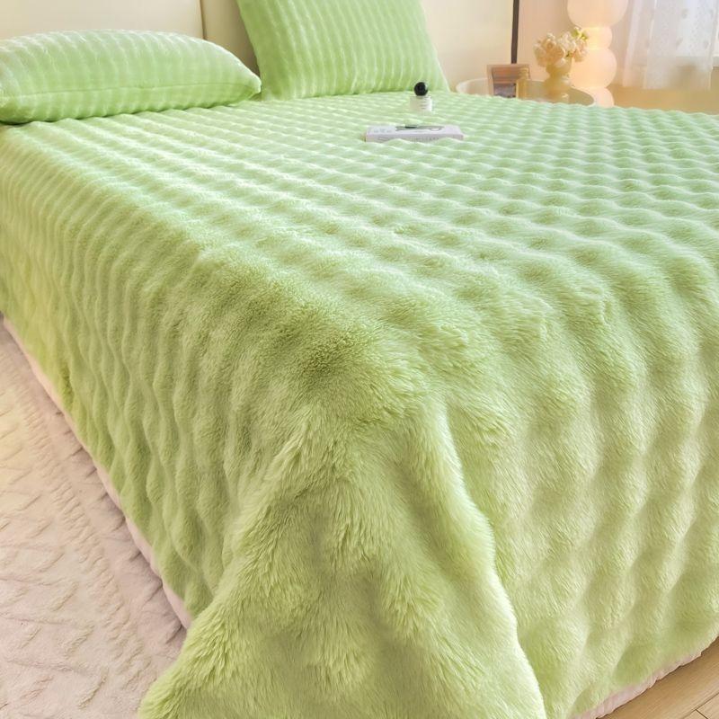 Blanket Class A Milk Velvet Bed Sheet In Winter Plus Velvet Bubble Velvet Three-piece Set Clearance Blanket Thickened In Winter