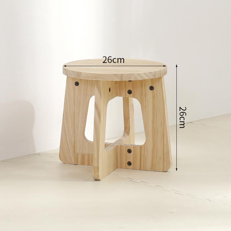

Korean-Style Wood Vanity & Stool Set for Girls - Compact Bedroom Dressing Table