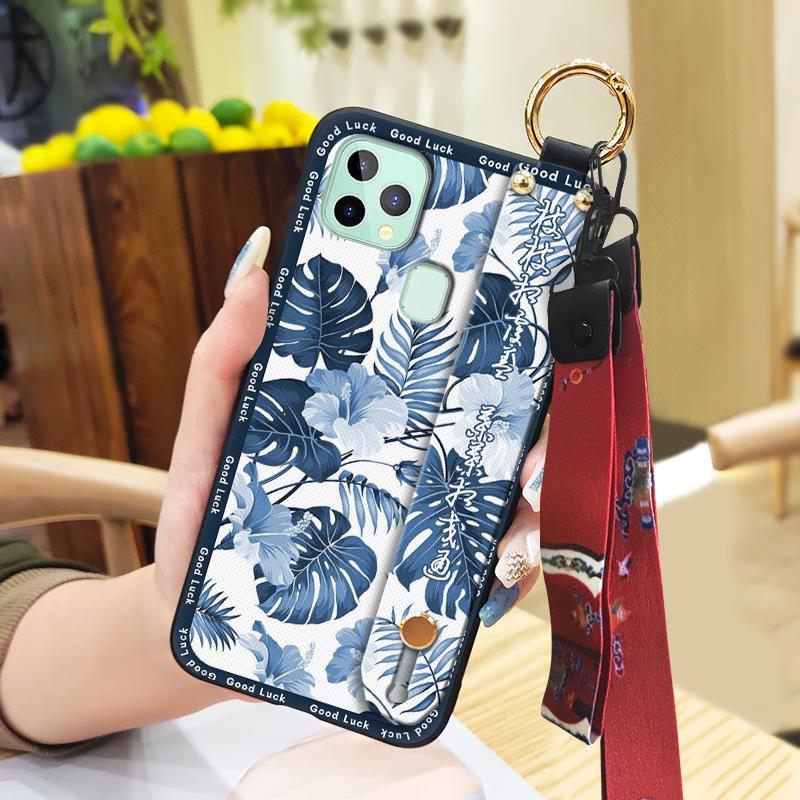 Fashion Ring Phone Case For Oukitel C22 Elderly lady Protective Lanyard Anti-dust Shockproof Waterproof Chinese style