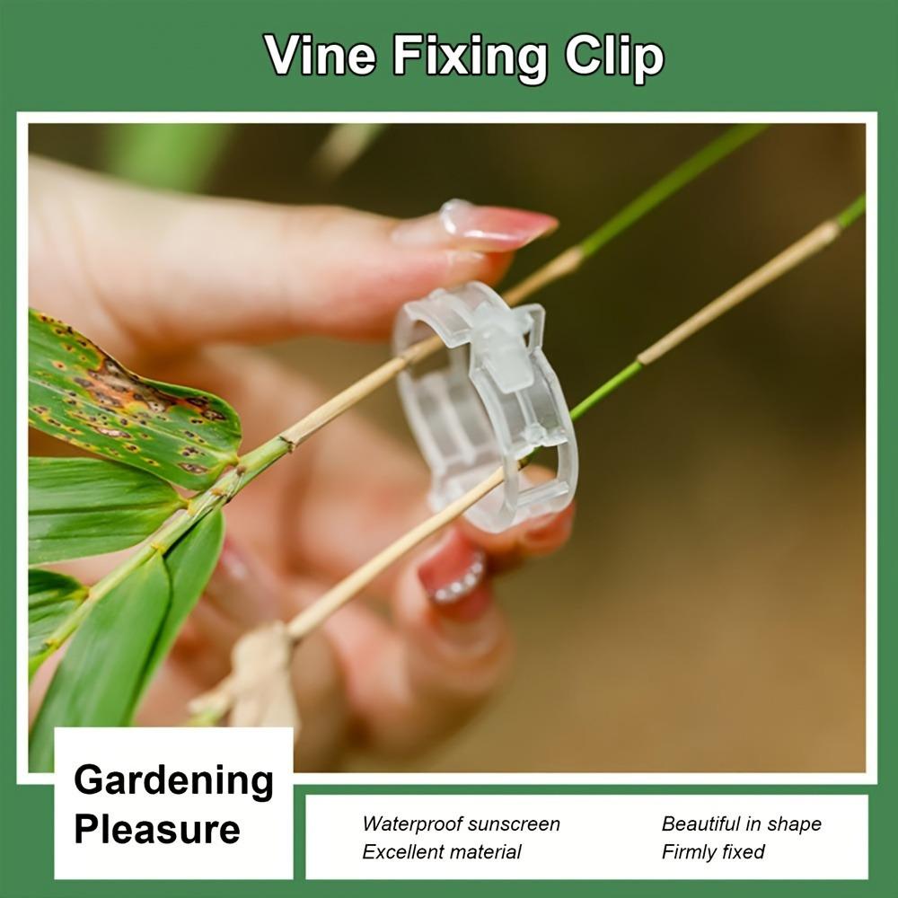100 Plastic Trellis Plant Support Clips,Tomato Clips, Plastic Garden Clips, Plant Ties, Trellis Clips,for Upright Growth