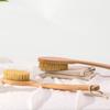 Eco Friendly Beech Wood Long Curved Handle Vegan Sisal Bristle Dry Body Brush Exfoliating Shower Brush Scrub Back Bath Brush
