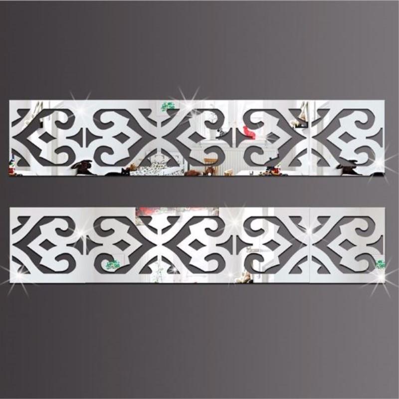30pcs 5x5CM Waist Line Mirror Wall Sticker DIY Self Adhesive Wall Edge Strip Decal for Living Room TV Background Home Decor