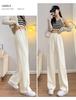 Women's High Waist 145cm Loose Wide-Leg Spring/Autumn Pants for Petite