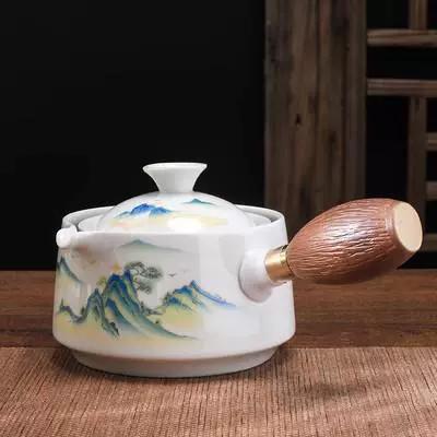 Chinese Style Kung Fu Travel Ceramic Tea Set Portable Teapot Set with 360 Rotation Tea Make Teacup Cup for Tea Gift Bag 2025 New