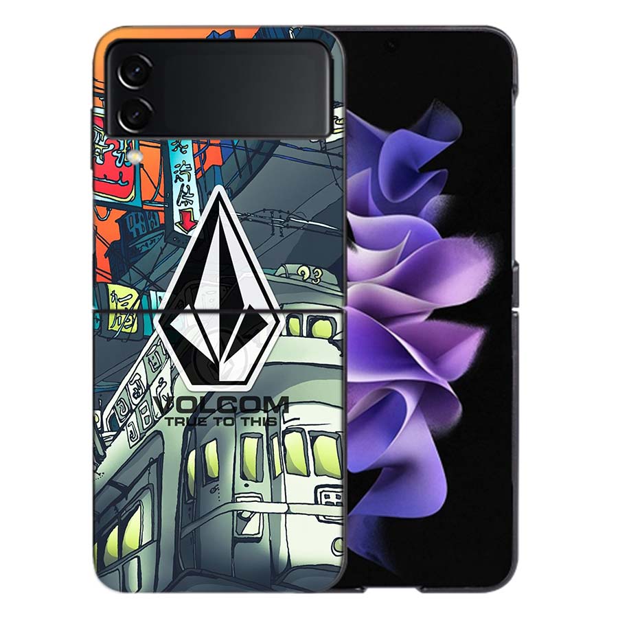Volcom Logo Phone Case For Samsung Z Flip 6 7 5G Galaxy Z Flip 5 4 3 5G Cases Shockproof Hard Cover TPU