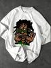 Streetwear Retro Hip Hop Cartoon Rapper Graphic Tshirt Unisexs Oversized White Tee Casual Tops Sxxl