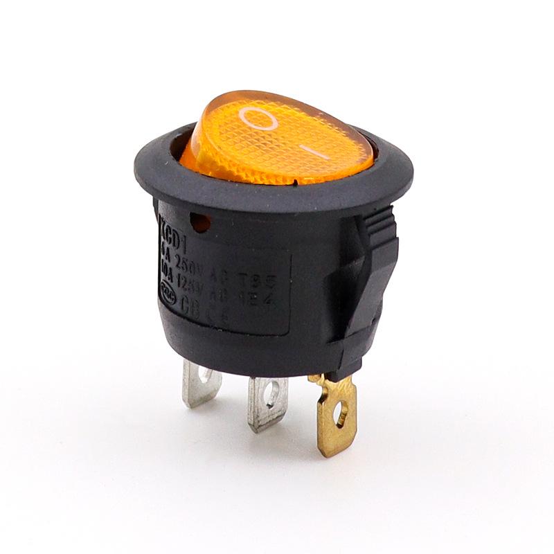 KCD1 Round 20mm Power Rocker Switch with Light, Multi-Position, 2/3/4 Pins