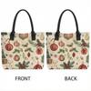  Christmas Printed Tote Bag Large Capacity Casual Handbag for Holiday Shopping Daily Use