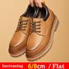 Fashion Genuine Leather Men Casual Shoes Elevator Shoes Height Increased Work Shoes For Man 8CM 6CM Flat Optional Moccasins Taller Male