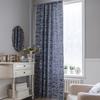 Imanqi Yun Blue Butterfly Jacquard Tassel Semi-Blackout Curtains for Kitchen or Bay Window