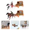2 Sets of West Cowboy Carriage Models Plastic Carriage Models with Cowboy Culture Collection Mini Toys
