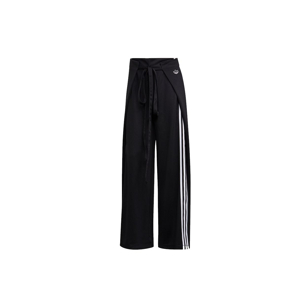 Adidas Originals Women s Mid-Rise Loose Fit Striped Breathable Woven Track Pants Black White GN3169 J/M