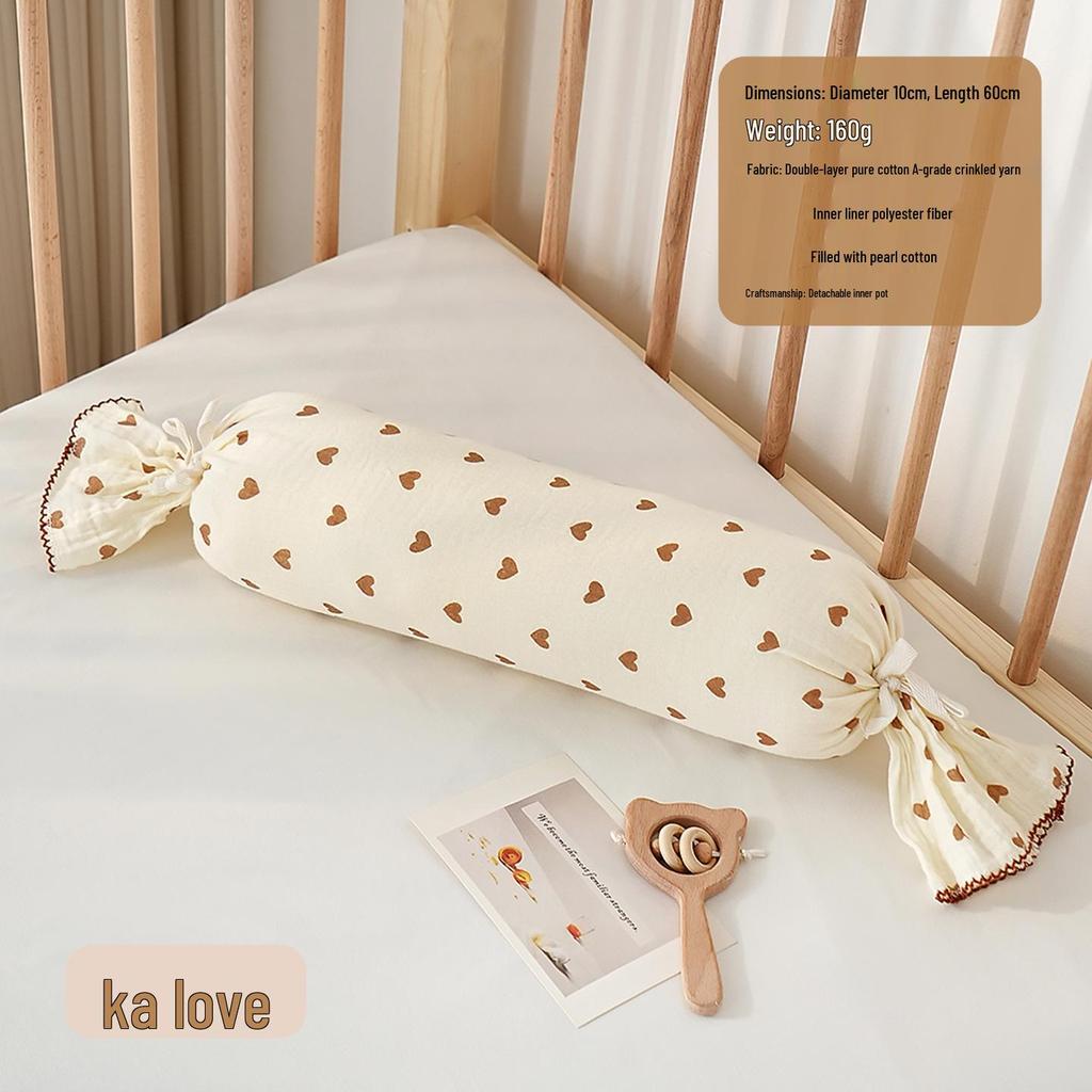 Almohada de Soporte Lateral para Dormir para Niños - Almohada Cilíndrica de Algodón Puro para Abrazar