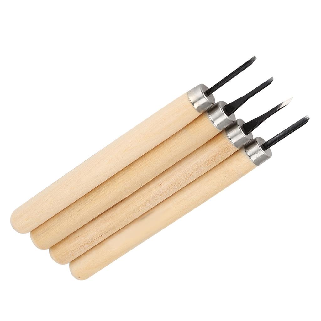 4pcs Couteau à Sculpter le Bois Aiguiseur Manuel Couteaux Tampon en Caoutchouc Ensemble d'Outils de Sculpture