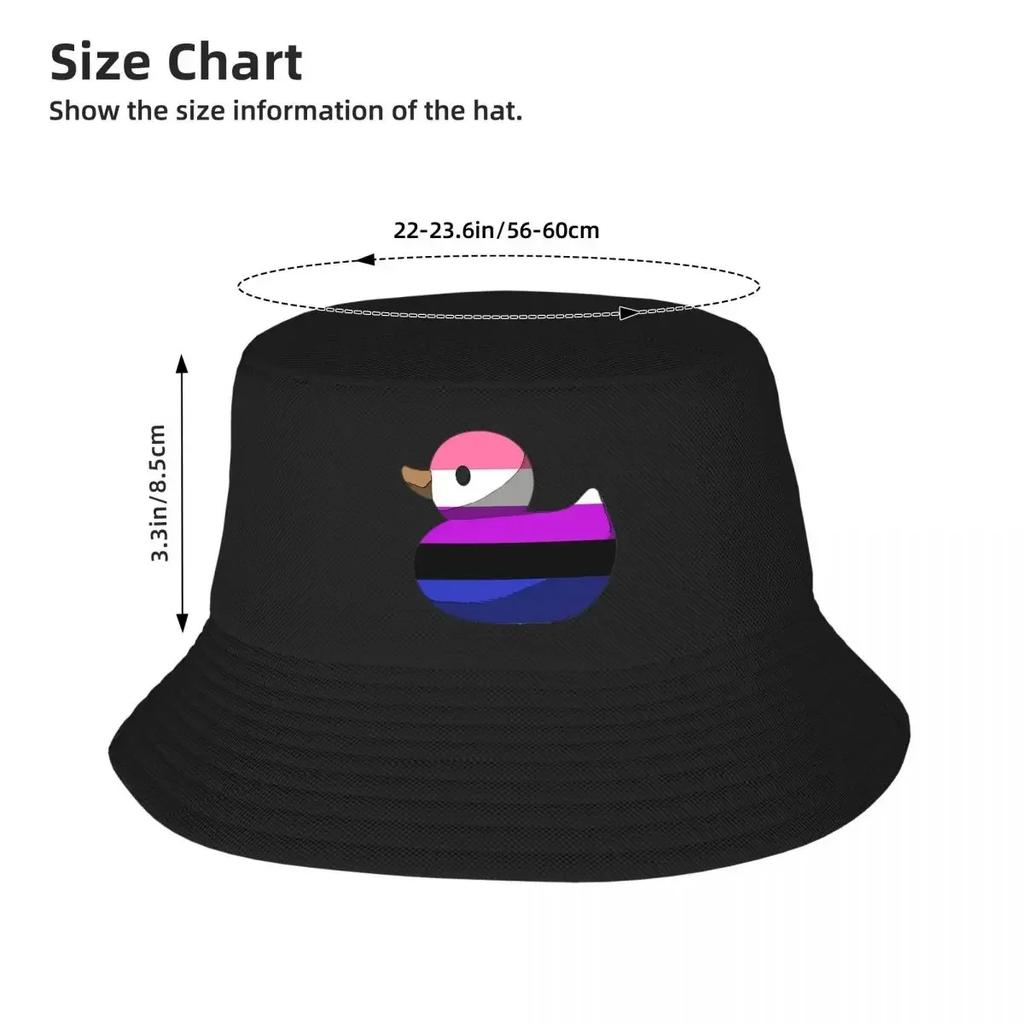 Genderfluid Duck Bucket Hats Panama For Kids Bob  Outdoor Cool Autumn Fisherman   Summer Beach Fishing Unisex Caps