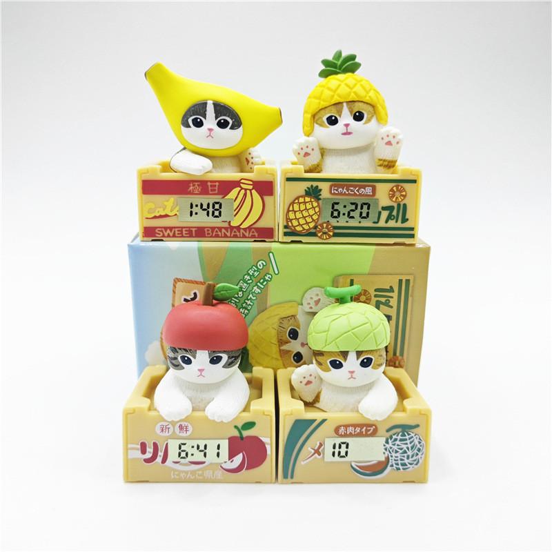 Playful Cat Fruit Box Models With Pinemelon Banana Figurines In Assorted Colors