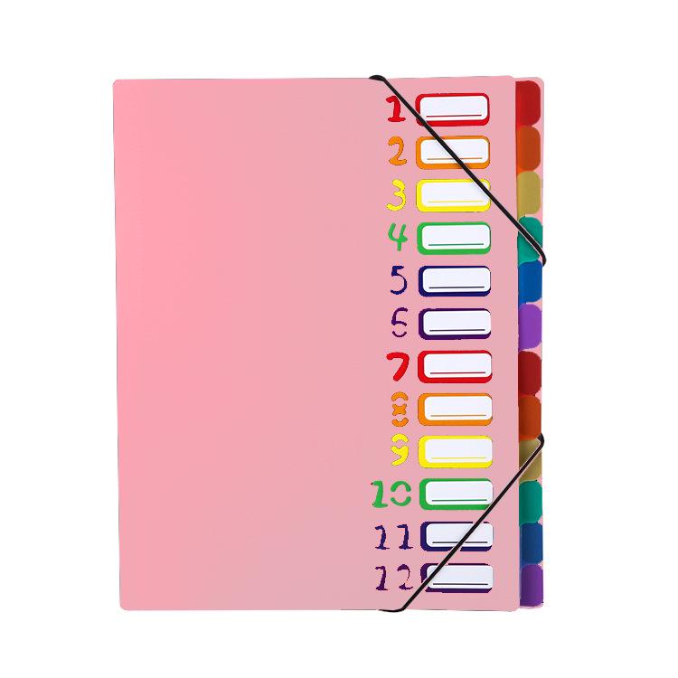 A4 Rainbow Loose-Leaf Binder Folder for Test Paper and Contract Storage