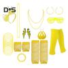 80s Neon Costume Accessories Set Knitted Leg Warmers Headband Gloves Earrings Bracelet Beaded Necklace Set Fancy Party Accessories