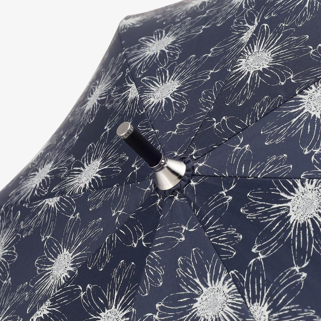 Afternoon Tea Living JL50 Parasol with UV Protection and Light Blocking Margaret Lightweight Long Umbrella for Sun and Navy [Made 100% Fabric] Rain,