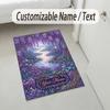Purple Leopard Theme Soft Crystal Velvet Rug Custom Name & Text Print Non Slip Floor Rug for Bedroom Living Room