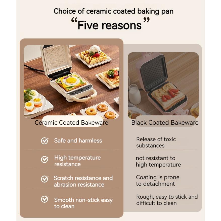 650W Portable Sandwich Breakfast Machine Multifunctional Waffle Biscuit Machine Household Light Food Machine Toaster