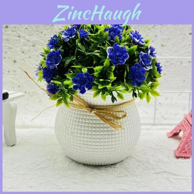Artificial Chrysanthemum Indicum Hemisphere Potted Plant With Plastic Material For Home Decor